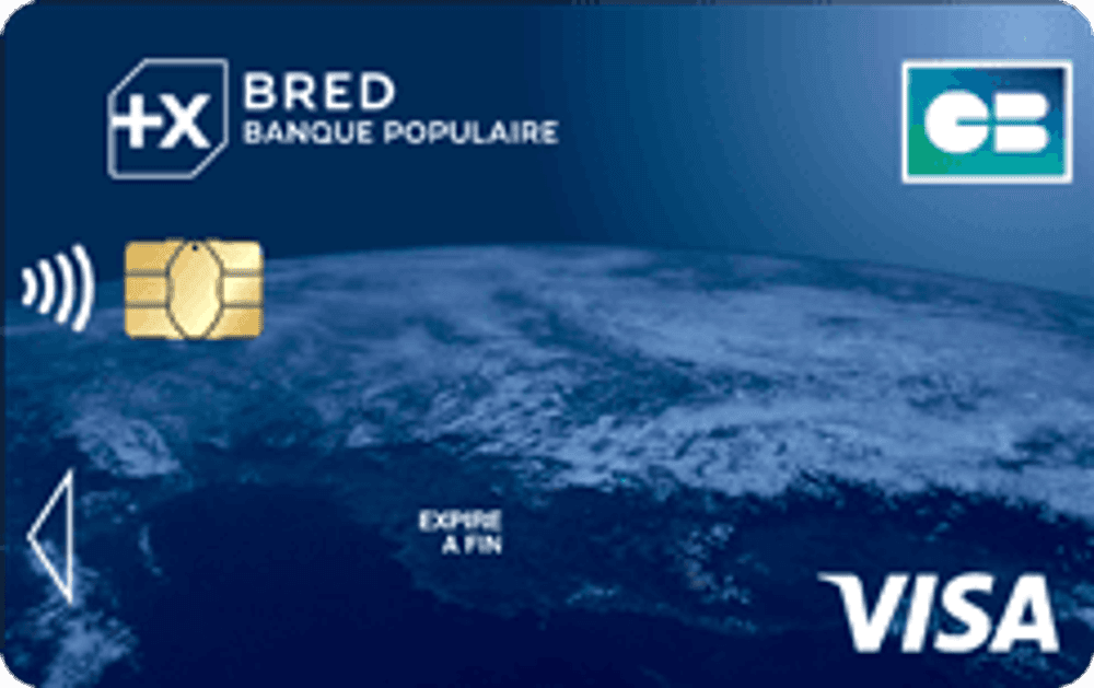 Carte Visa Classic bleue de la BRED Banque Populaire, avec la Terre vue de l'espace