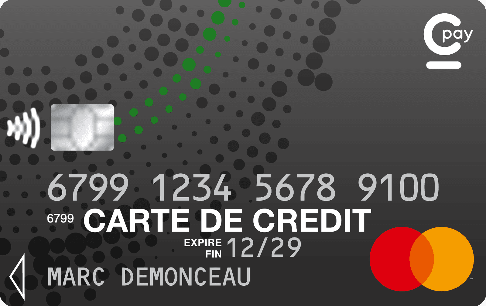 Carte Cpay Mastercard noire de Cetelem