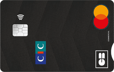 Carte CB Mastercard professionnelle du CIC, noire, logo Mastercard