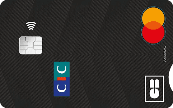 Carte CB Mastercard professionnelle du CIC, noire, logo Mastercard