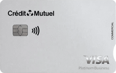 Carte Visa Platinum Business du Crédit Mutuel, gris argent