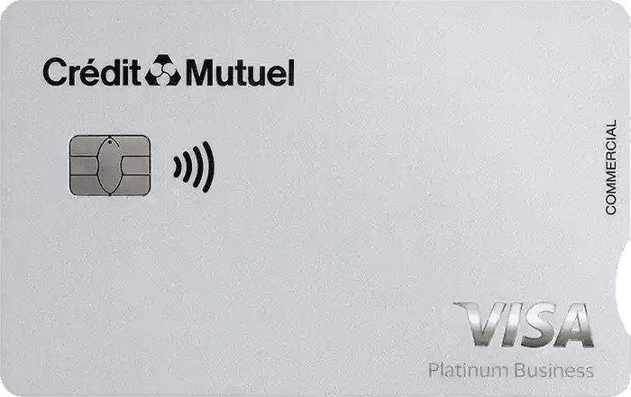 Carte Visa Platinum Business du Crédit Mutuel, gris argent