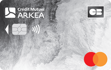Carte CB @ccess Mastercard du Crédit Mutuel de Bretagne, motif gris, logo Crédit Mutuel Arkéa