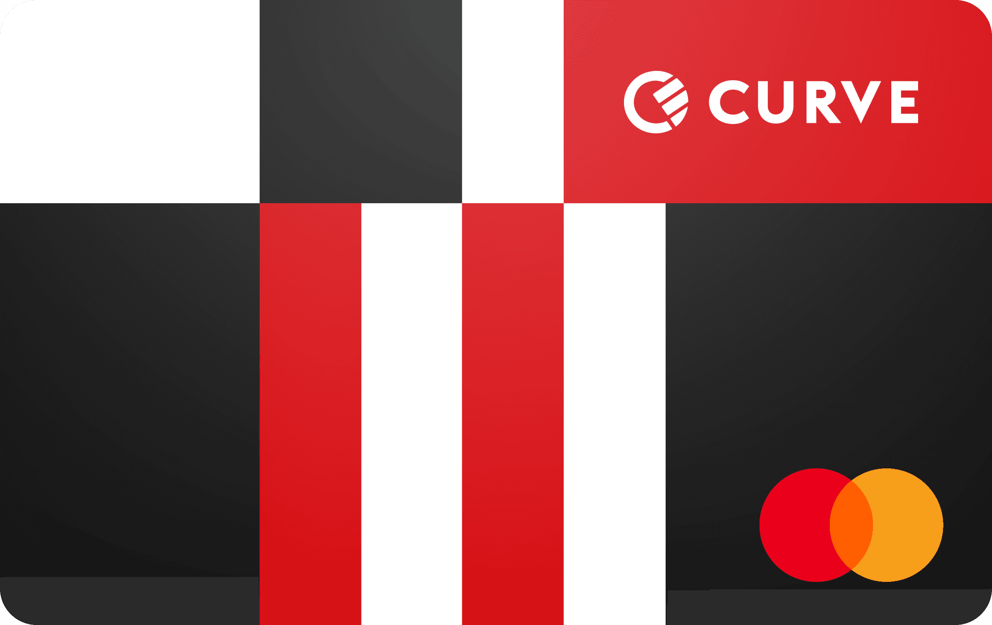 Carte Mastercard Curve noire, rouge et blanche