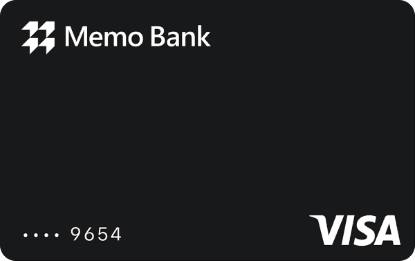 Carte Visa Corporate Memo Bank, noire, logo Visa