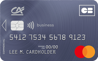 Carte Mastercard Business Crédit Agricole, bleu ardoise, logos CB et Mastercard