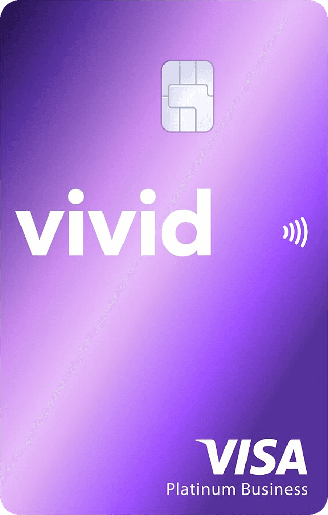 Carte Visa Platinum Business Vivid violette, au format vertical