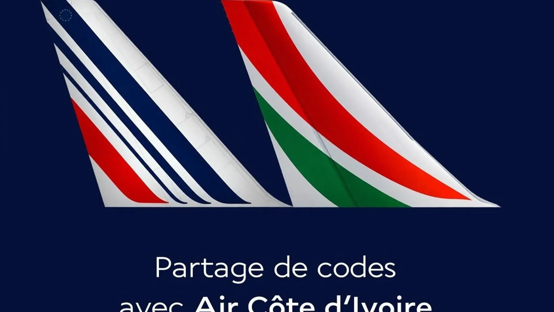 Visuel officiel Air France et Air Côte d’Ivoire illustrant leur partage de codes entre Paris et Abidjan