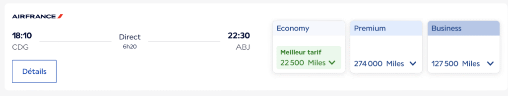 Vol prime Air France entre Paris et Abidjan