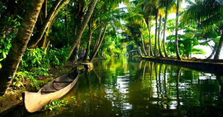 Backwaters à Kerala, en Inde