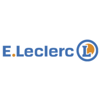 Logo du programme de fidélité E.Leclerc avec texte bleu et cercle orange contenant un L.