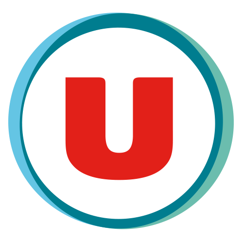 Logo du programme de fidélité Carte U de l'enseigne Système U, avec un U rouge central.