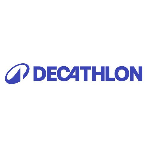 Logo bleu du programme de fidélité Decathlon avec texte et symbole distinctif sur fond blanc.