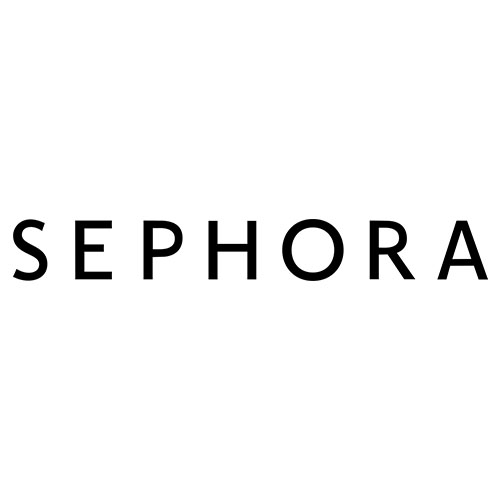 Logo carré noir et blanc du programme de fidélité beauté Sephora affichant le nom de la marque.