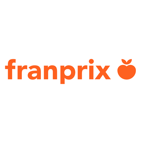 Logo du programme de fidélité Franprix avec le nom de l'enseigne et une icône de fruit orange.
