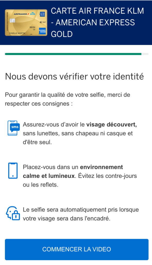 12 – Amex France – Demande carte – Reconnaissance