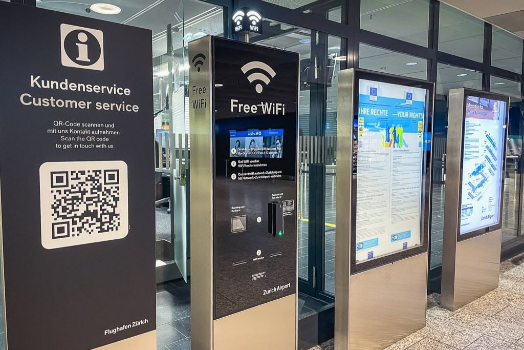 Free Wifi aéroport de Zurich