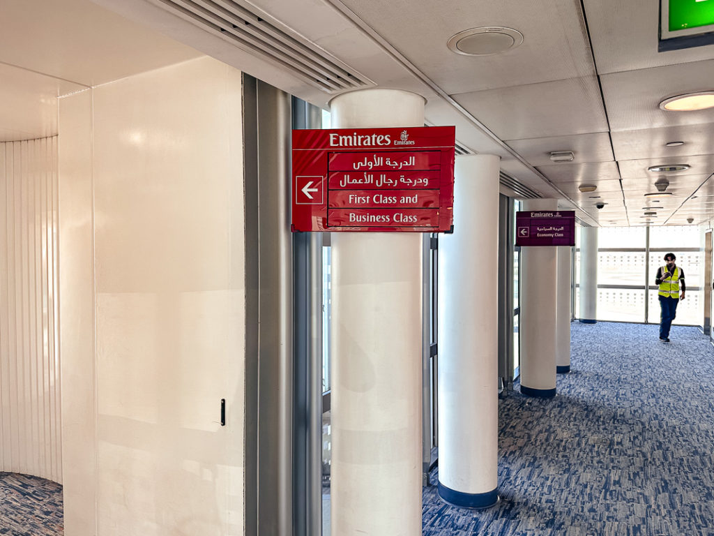 Embarquement Emirates A380 Classe Affaires