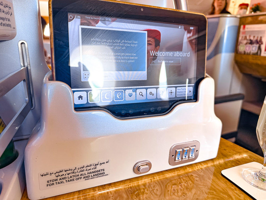 Tablette Classe Affaires Emirates A380