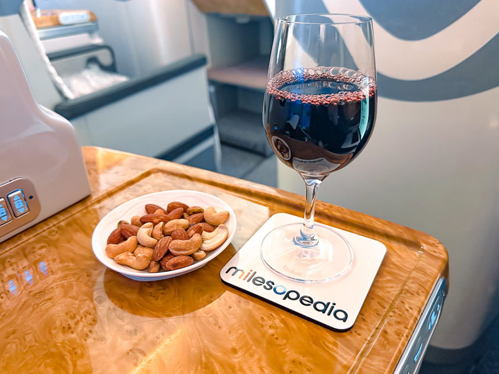 Apéritif Emirates A380 Classe Affaires