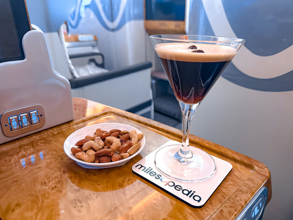 Apéritif Emirates A380 Classe Affaires
