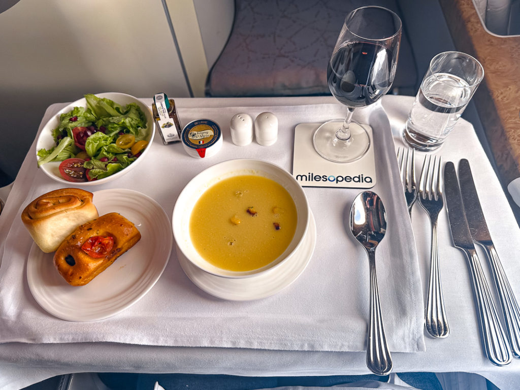 Repas Emirates A380 Classe Affaires