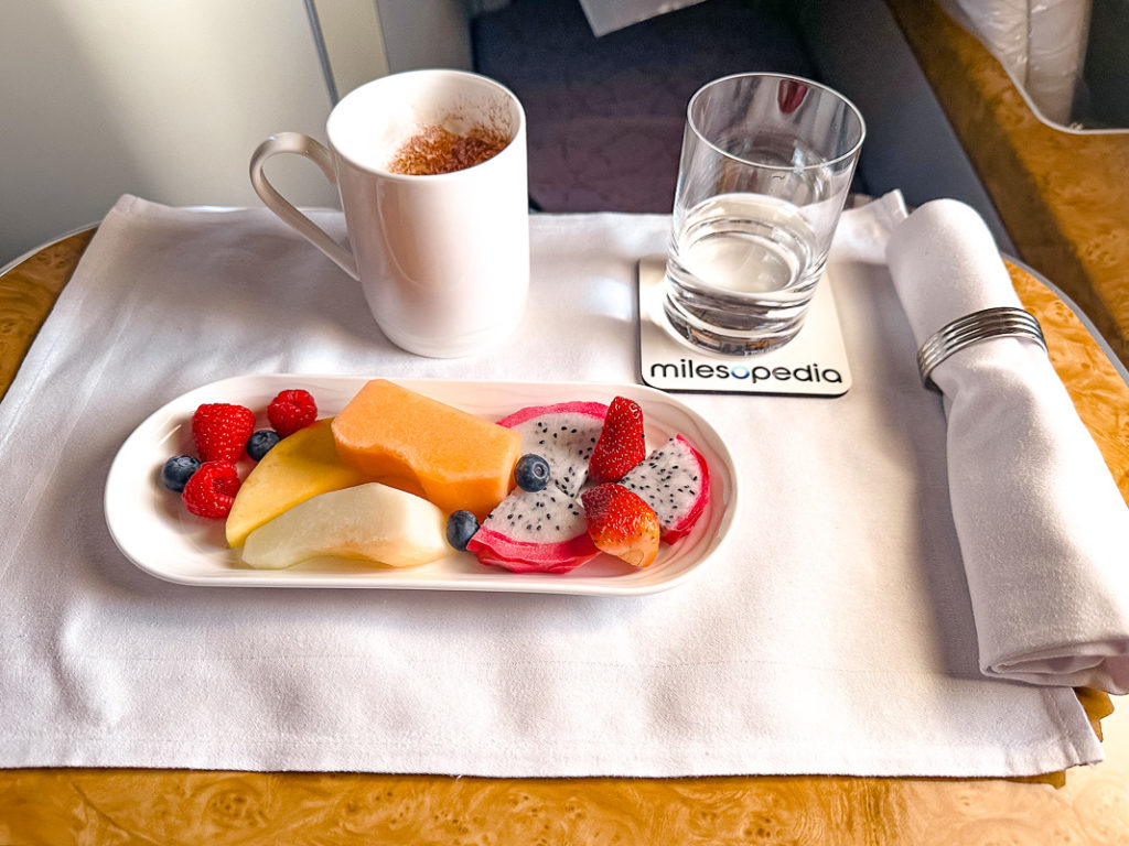 Repas Emirates A380 Classe Affaires