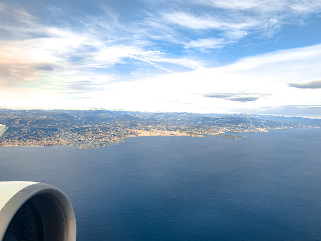 Vue de la Côte d'Azur, vol B777 Emirates
