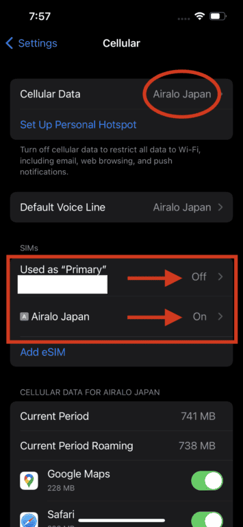 Installation eSIM Airalo, tutoriel