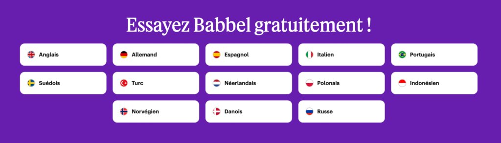 Essayez Babbel gratuitement !