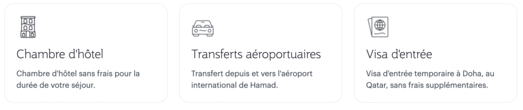 Forfait STPC - Hébergement d'escale sans frais Qatar Airways
