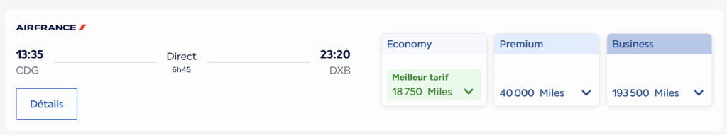 Paris-Dubaï avec Air France