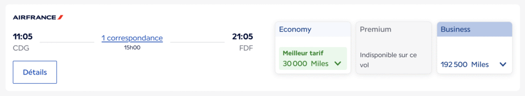 Paris-Martinique avec Air France