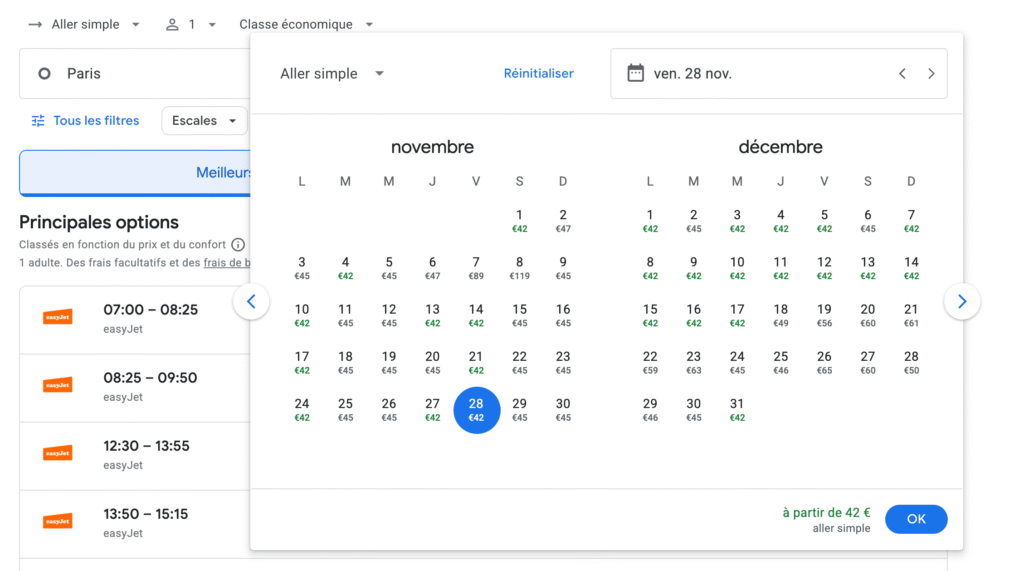 Paris-vers-Nice-Google-Flights