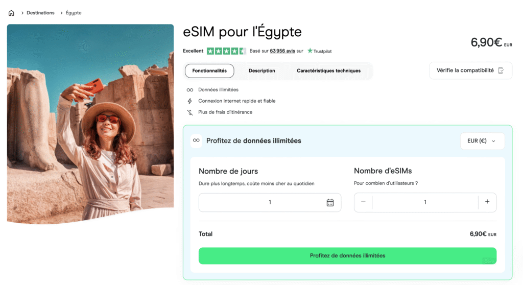 eSIM-Égypte-Forfaits-Données-Illimitées