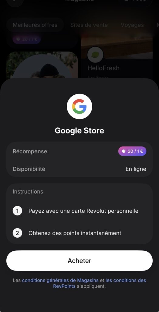 Magasin Google Store Revolut