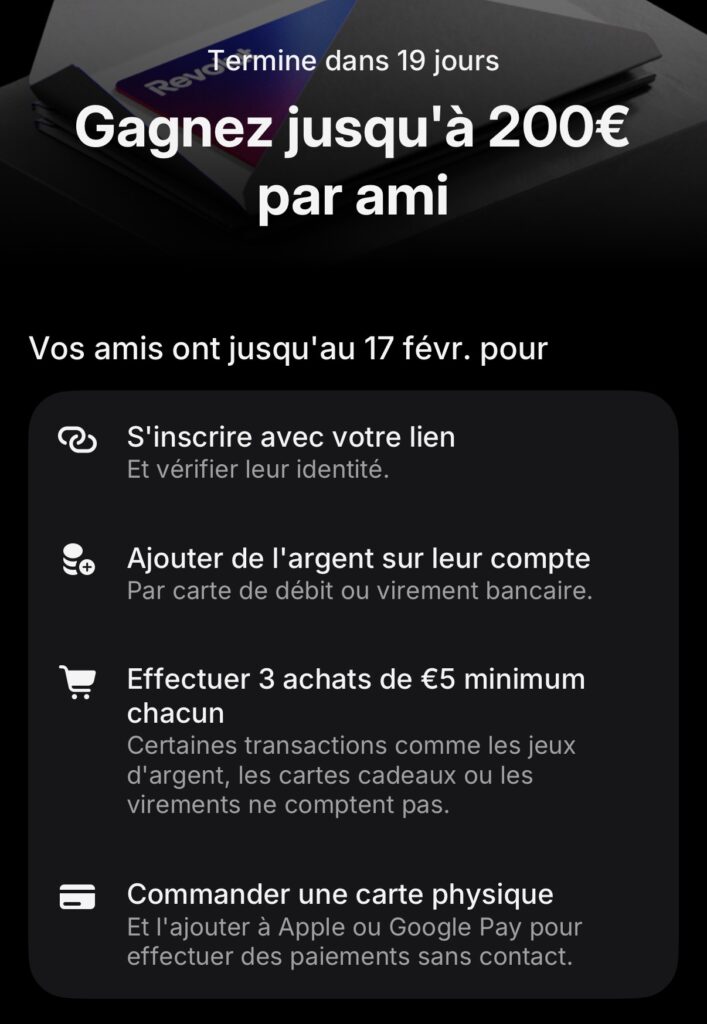 Parrainage Revolut 200 euros