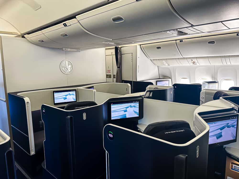 Sièges centraux en rangée centrale Classe Business Air France
