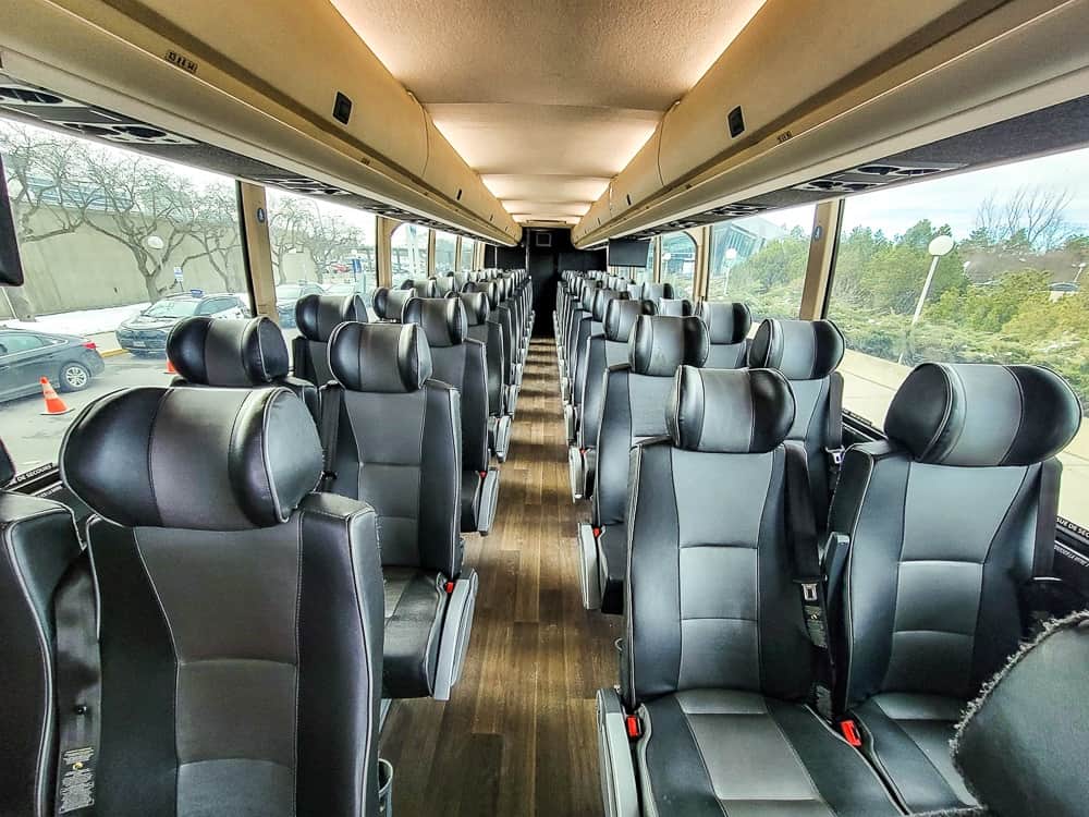 Intérieur de l'autobus Air France Ottawa-Montréal