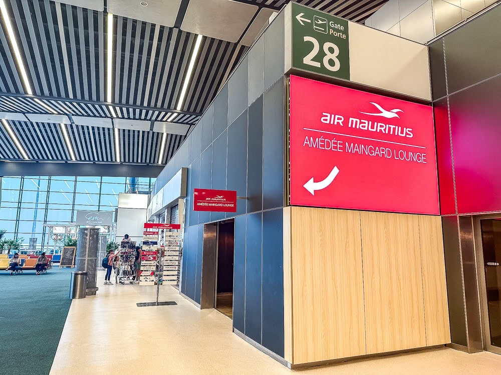 Entrée du salon Amédée Maingard à l'aéroport de Maurice