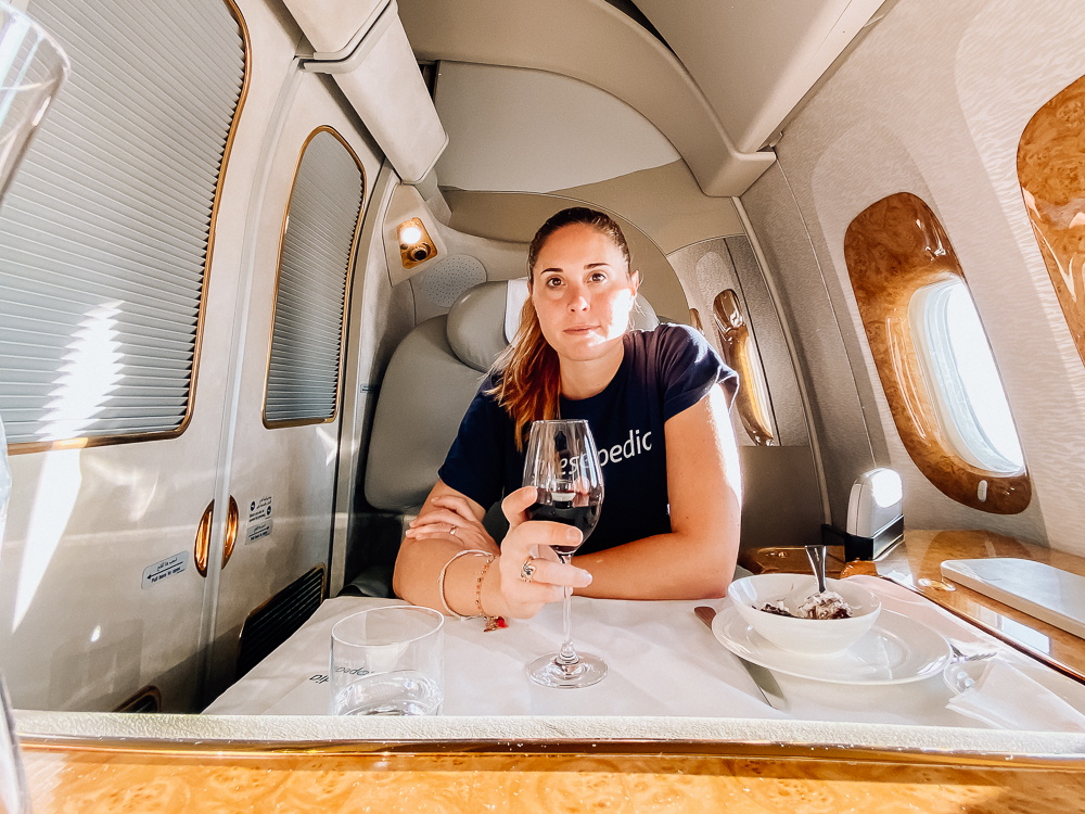 Première Classe Emirates à bord du Boeing 777 sur le vol Dubaï Toronto, photo 82