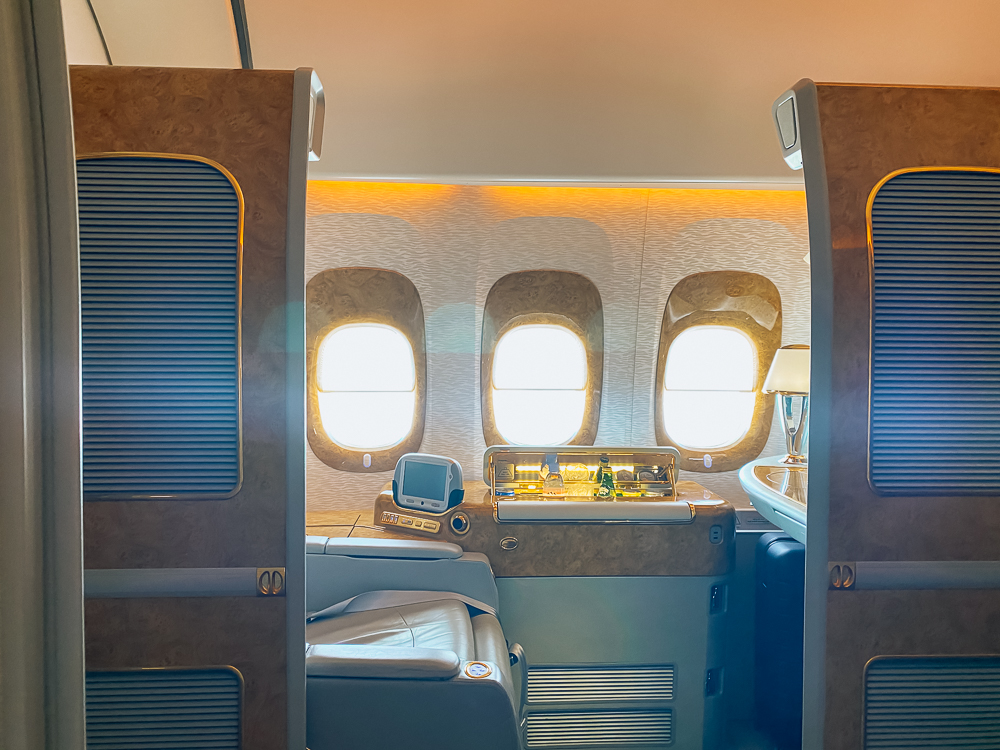 Première Classe Emirates à bord du Boeing 777 sur le vol Dubaï Toronto, photo 106