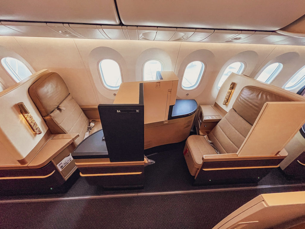 Cabine Business Studio d'Etihad Airways à bord du Boeing 787