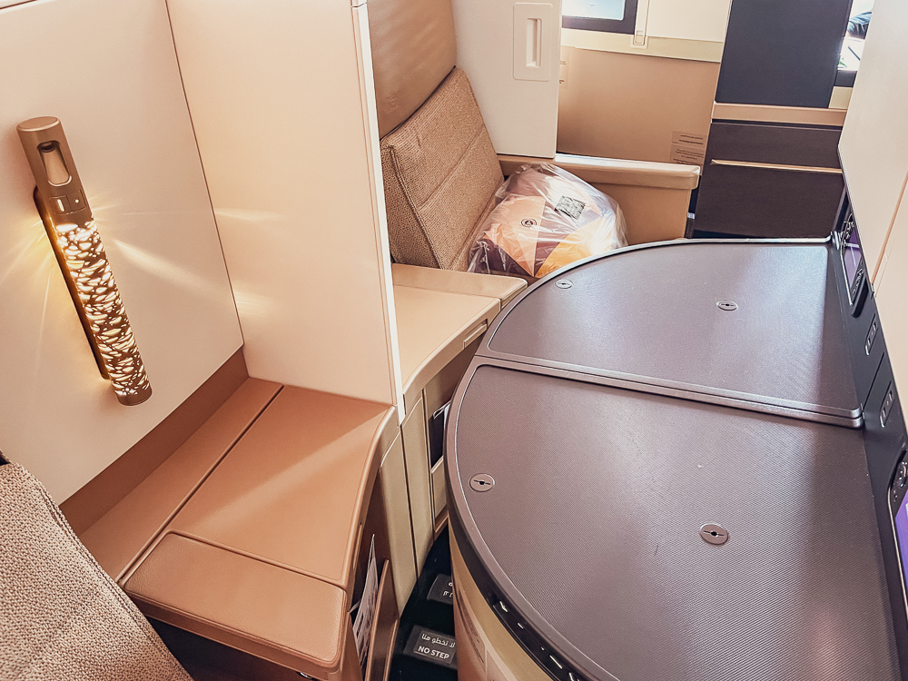 Emplacement bassinette Business Studio Etihad Airways