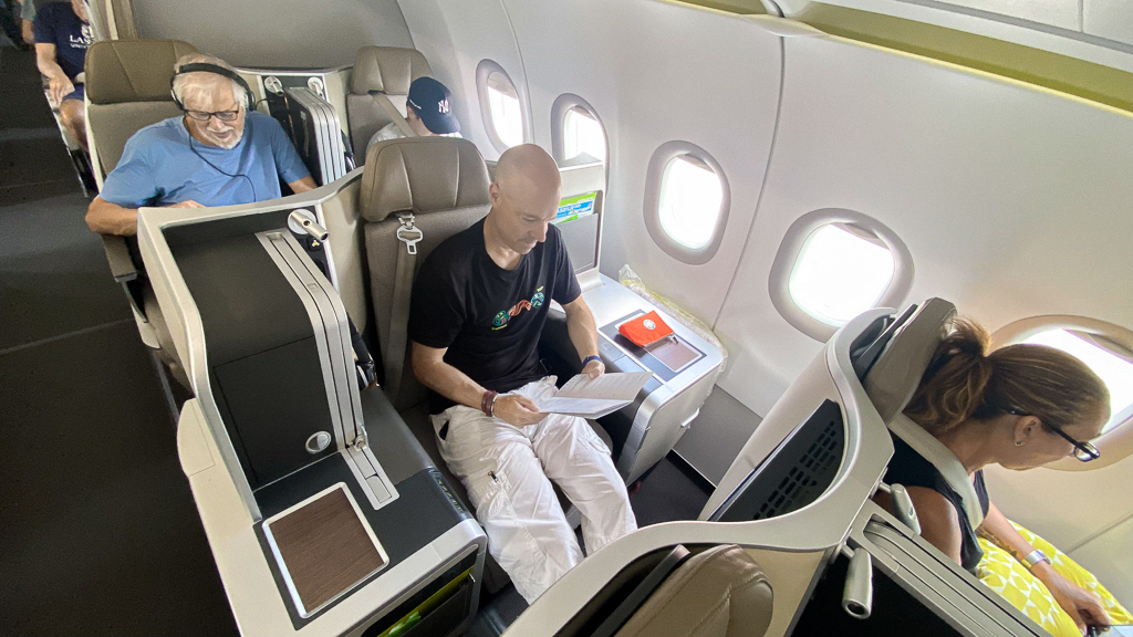 Siège de la cabine Business TAP Air Portugal, vol vers Boston