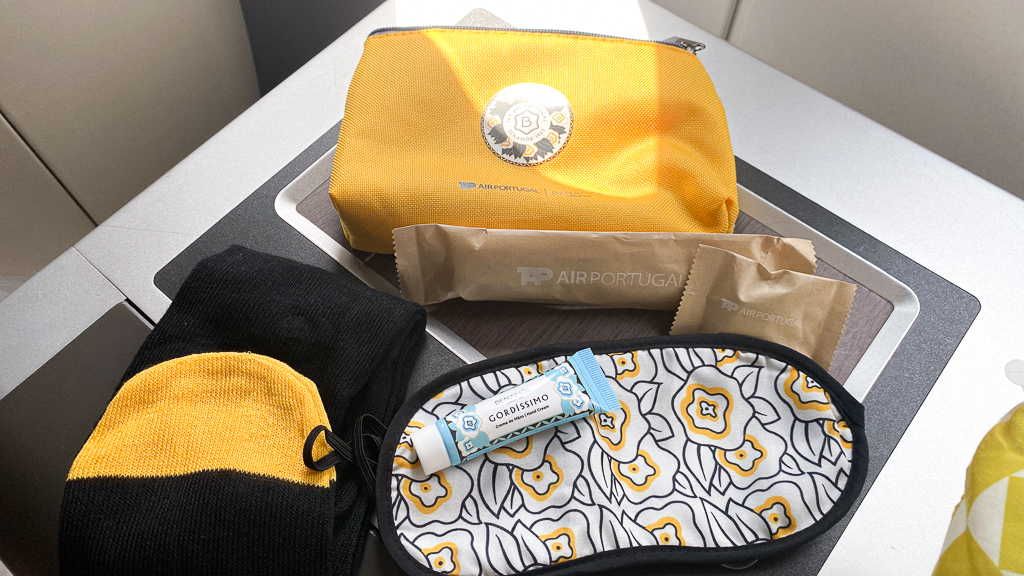 Contenu de la trousse de confort classe Affaires TAP Air Portugal
