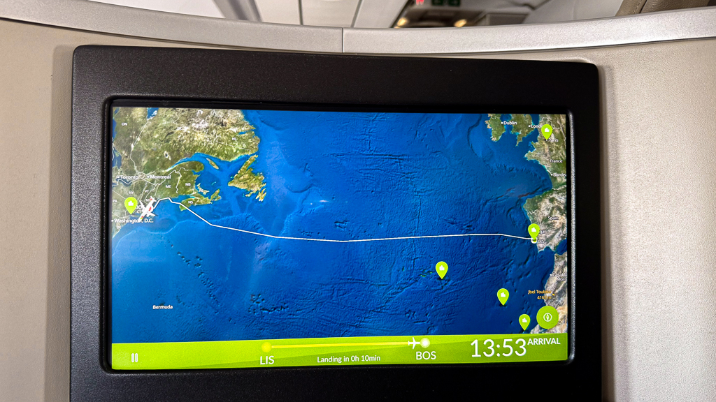 Récapitulatif du vol TAP Air Portugal en cabine Business vers Boston