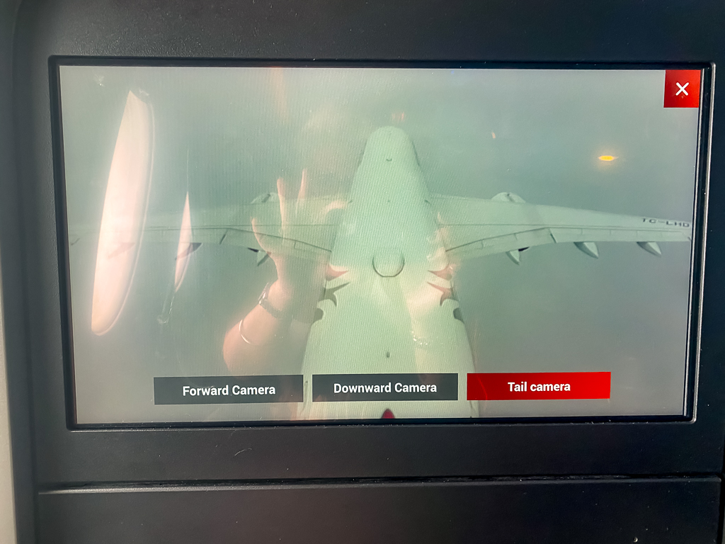 Carte interactive du vol affichée en classe affaires Turkish Airlines sur Airbus A350