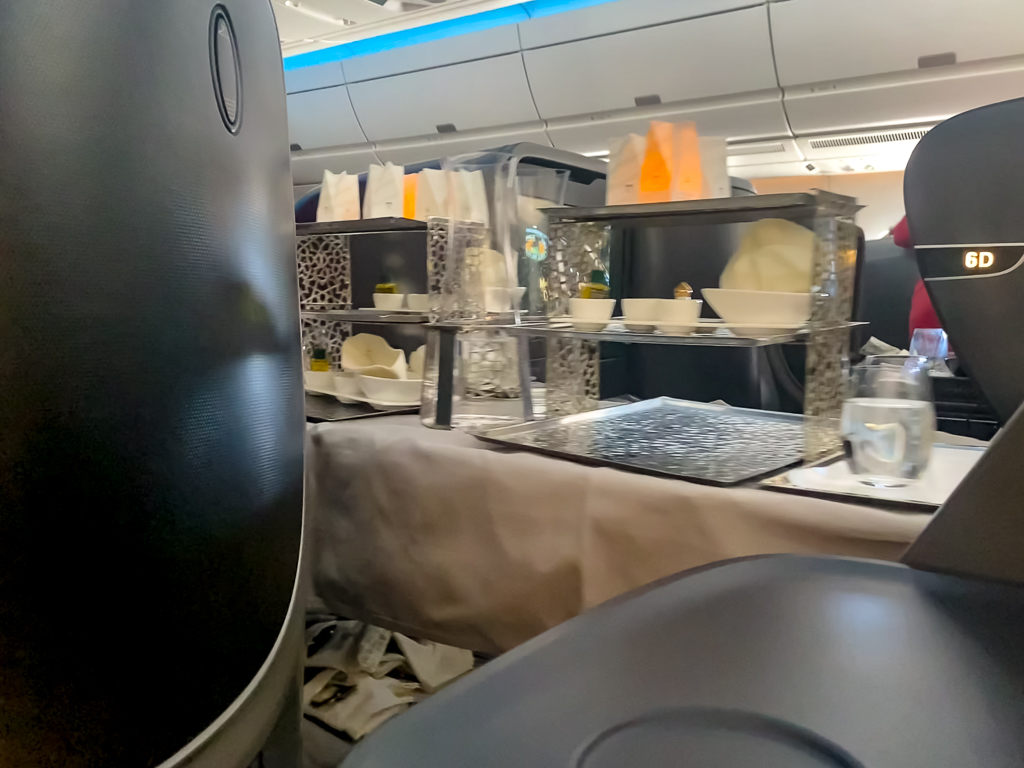 Cabine classe affaires Turkish Airlines A350 sur le vol Istanbul Montréal