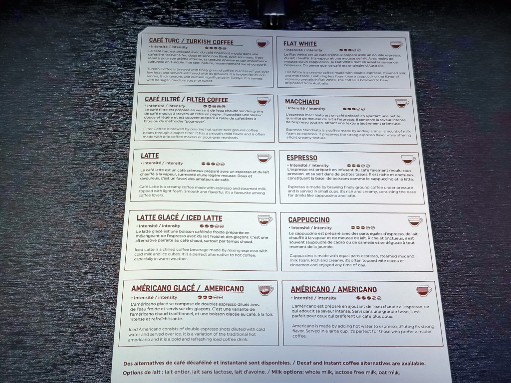 Café turc et Turkish Delight servis en classe affaires Turkish Airlines sur Airbus A350